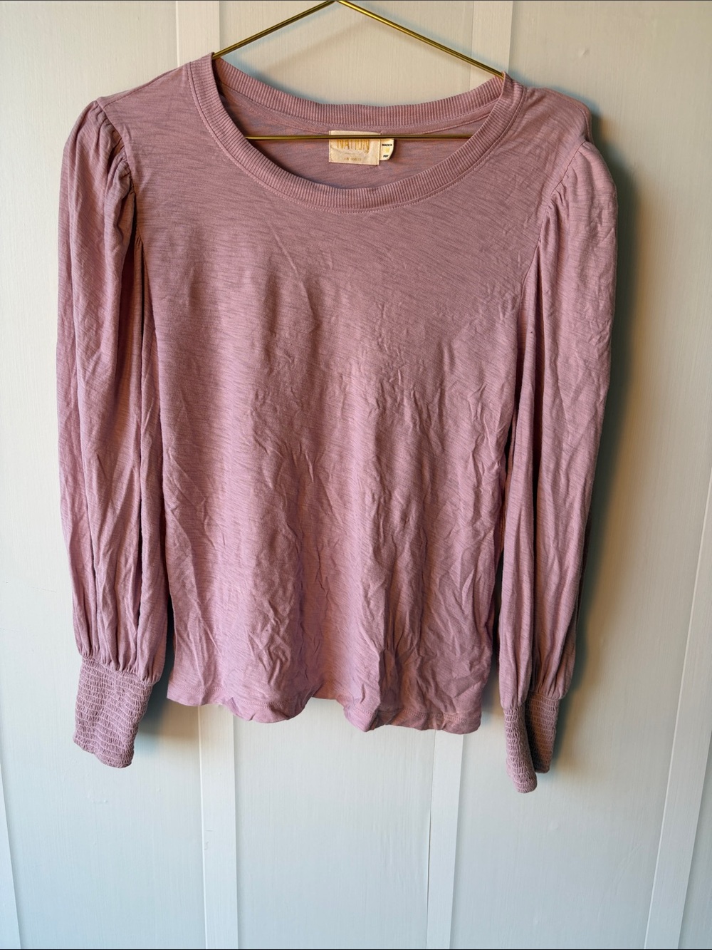 Nation LTD Mauve Puff-Sleeve Long Sleeve Tee